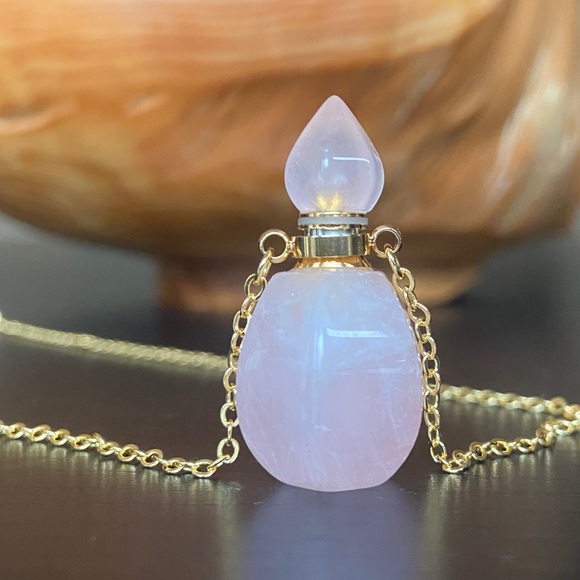 COPY - Rose Quartz Bottle Pendant - Picture 2 of 3